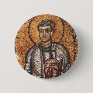 Badge Rond 5 Cm Impression d'art mosaïque orthodoxe Saint-Laurent