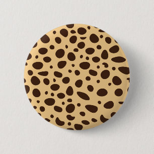 Badge Rond 5 Cm Impression de guépard marron