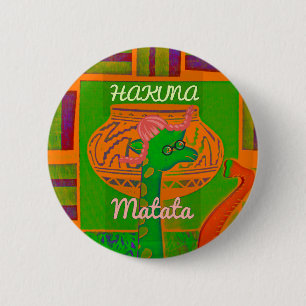 Badge Rond 5 Cm Impression de la Giraffe Hakuna