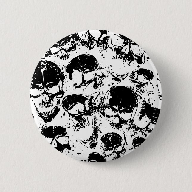 Badge Rond 5 Cm impression des crânes de grunge (Devant)