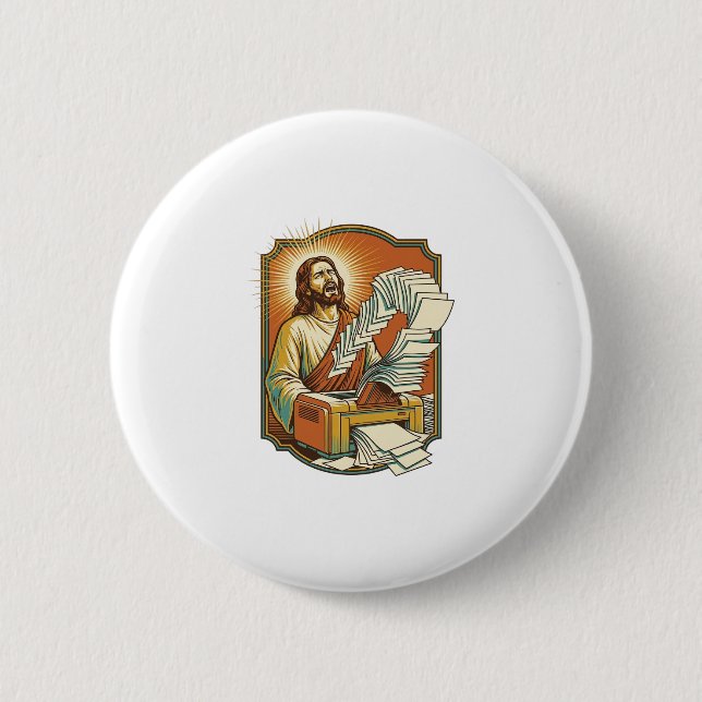 Badge Rond 5 Cm Impression feuille Excel Jésus 50 pages blanches B (Devant)