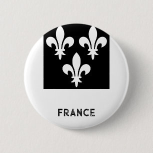 Badge Rond 5 Cm Impression héraldique de la France médiévale en ar