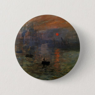 Badge Rond 5 Cm Impression Sunrise de Claude Monet, Art Vintage