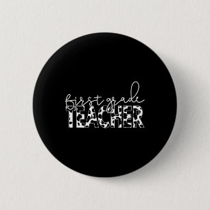 Badge Rond 5 Cm Impression vache pour enseignant de première année