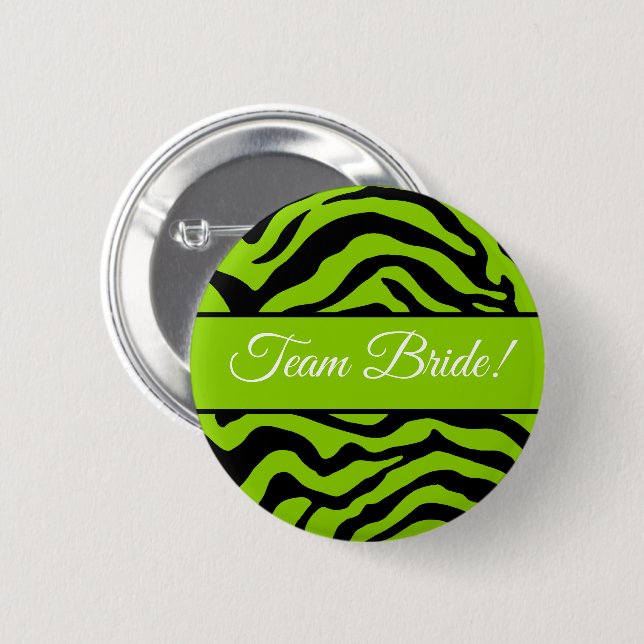 Badge Rond 5 Cm Impression Zebra vert Brat (Devant & derrière)