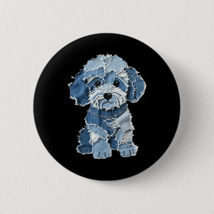 Badge Rond 5 Cm Imprimé animal chien patch en jean rétro drôle