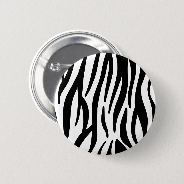 Badge Rond 5 Cm imprimé zèbre noir blanc (Devant & derrière)