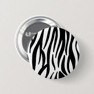Badge Rond 5 Cm imprimé zèbre noir blanc