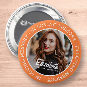 Badge Rond 5 Cm In Love Memory Memorial Photo personnalisée moder