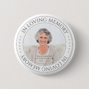 Badge Rond 5 Cm In Love Memory Memorial Simple Photo élégante