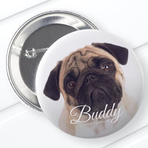 Badge Rond 5 Cm In Love Memory Modern Name Photo Pet Keepsaké
