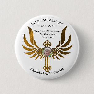 Badge Rond 5 Cm In Love Memory Photo Keepsaké croix avec ailes K