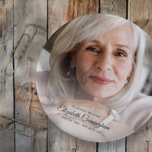 Badge Rond 5 Cm In Loving Memory   Modern Vignette Photo Keepsake
