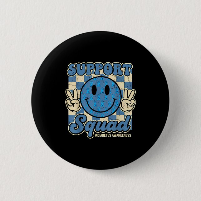 Badge Rond 5 Cm In November We Wear Blue Diabetes Awareness Suprt  (Devant)