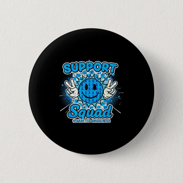 Badge Rond 5 Cm In November We Wear Blue Diabetes Awareness Suprt  (Devant)