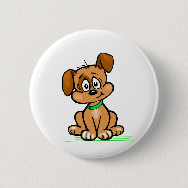 Badge Rond 5 Cm Inclinaison de chiot (Devant)