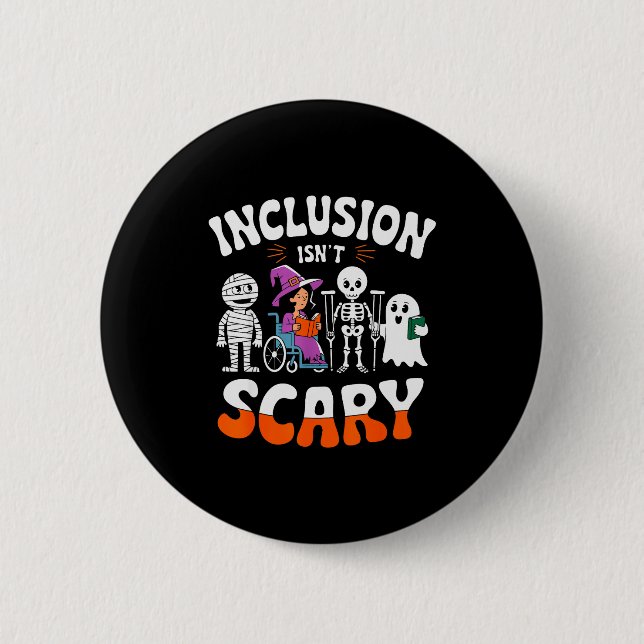 Badge Rond 5 Cm Inclusion Isn't Y Sped Halloween Special Education (Devant)