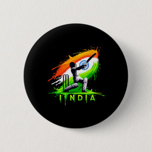 Badge Rond 5 Cm Inde Cricket Fan de cricket indien