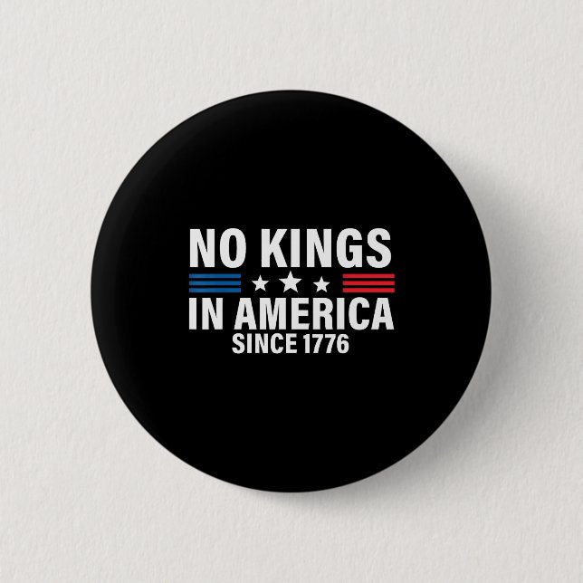 Badge Rond 5 Cm Independence Day 4th Of July 1776 No Kings  (Devant)