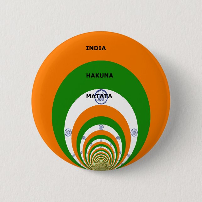 Badge Rond 5 Cm India HAKUNA MATATA (Devant)
