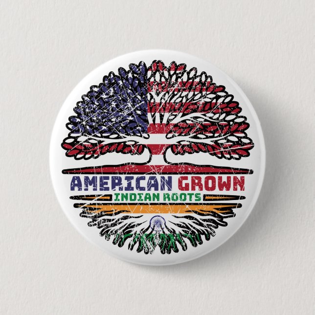 Badge Rond 5 Cm Indian India US American États-Unis Tree (Devant)