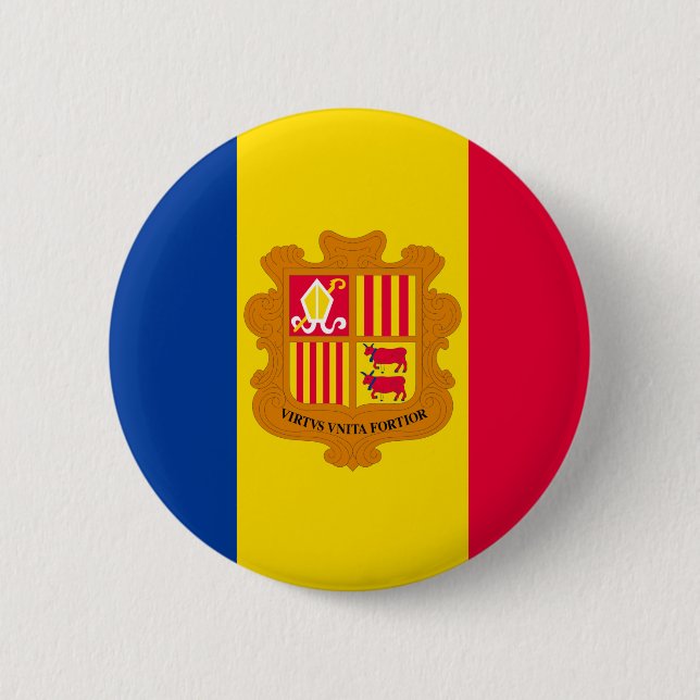 Badge Rond 5 Cm Indicateur Andorre (Devant)