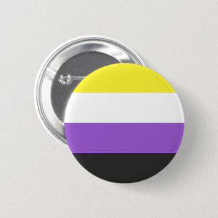 Badge Rond 5 Cm Indicateur de fierté non binaire LGBTQ