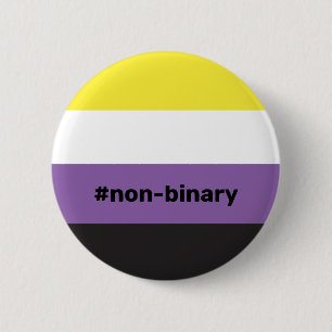 Badge Rond 5 Cm Indicateur de fierté non binaire LGBTQI+