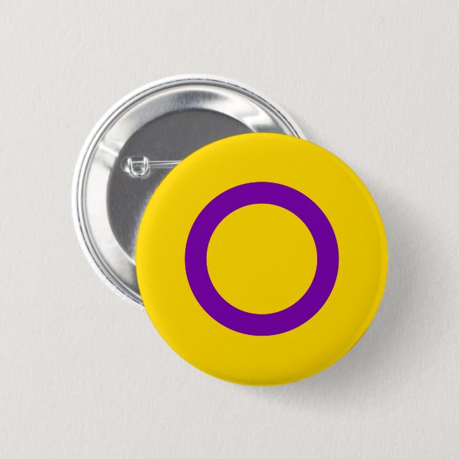 Badge Rond 5 Cm Indicateur de la fierté intersexuelle (Devant & derrière)