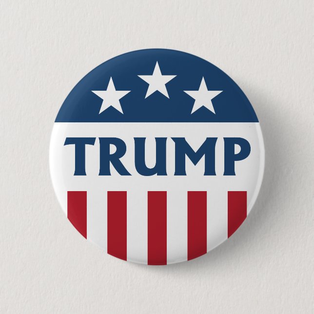 Badge Rond 5 Cm Indicateur TRUMP Retro Campaign Design Stars & Str (Devant)