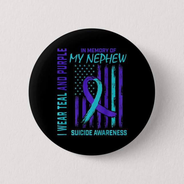 Badge Rond 5 Cm Indicateur turquoise de sensibilisation au suicide (Devant)