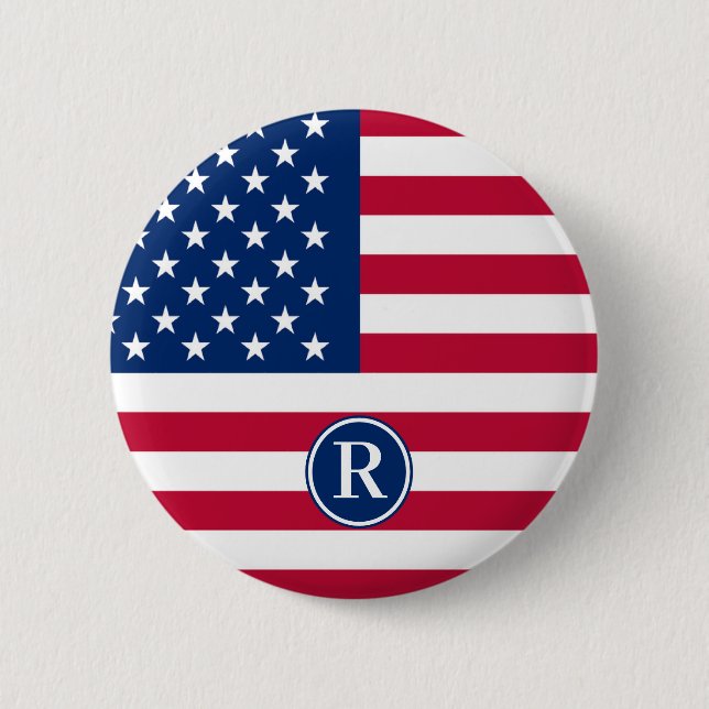 Badge Rond 5 Cm Indicateur usa personnalisé (Devant)