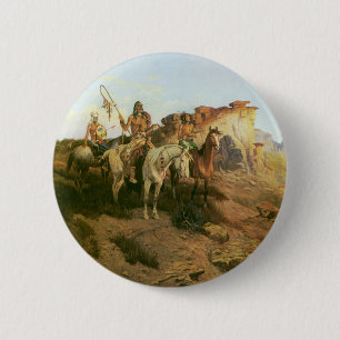 Badge Rond 5 Cm Indiens vintages, Prowlers of the Prairie, Seltzer