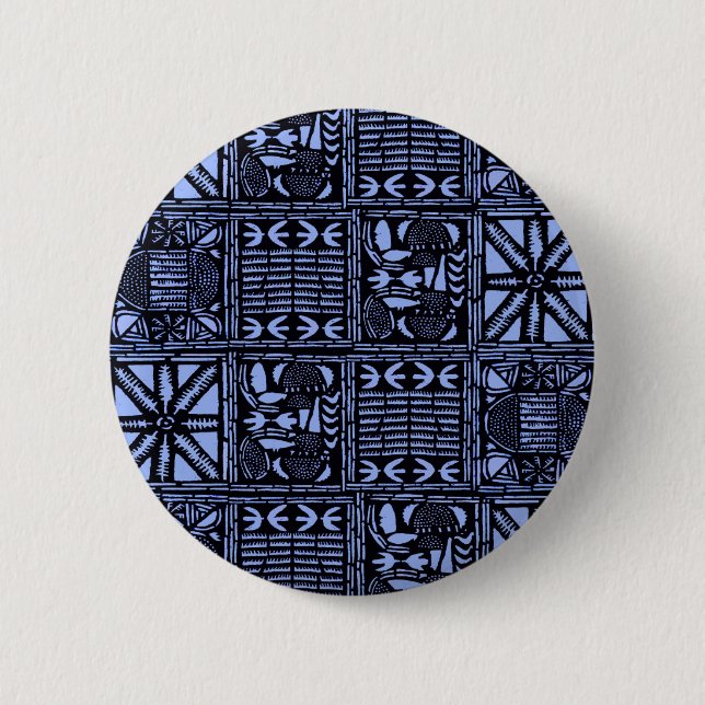 Badge Rond 5 Cm Indigo Batik Quilt (Devant)