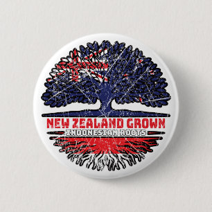 Badge Rond 5 Cm Indonésie Nouvelle-Zélande Nouvelle-Zélande Nouvel