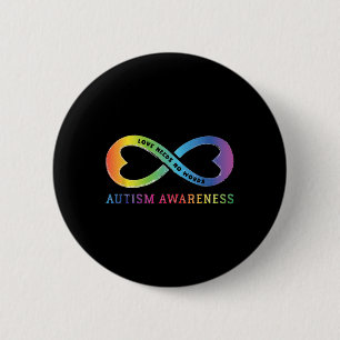 Badge Rond 5 Cm Infinity Heart Love Sensibilisation sur l'autisme