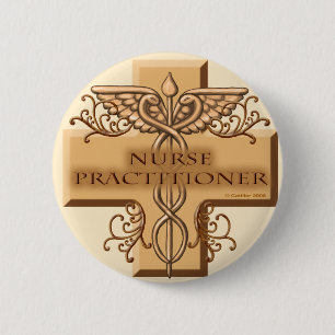 Badge Rond 5 Cm Infirmier praticien Cross Caduceus
