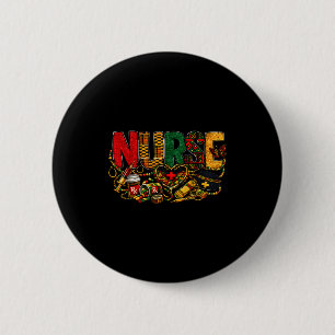 Badge Rond 5 Cm infirmière afro-américaine mois de l'histoire noir