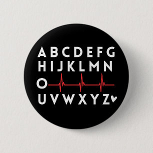 Badge Rond 5 Cm Infirmière Alphabet PQRST