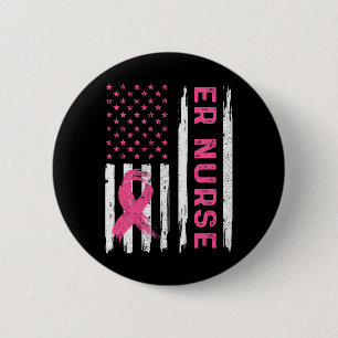 Badge Rond 5 Cm infirmière américaine Drapeau infirmière cancer du