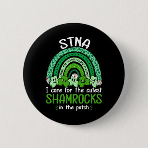 Badge Rond 5 Cm Infirmière aux trèfles les plus mignons St Patrick