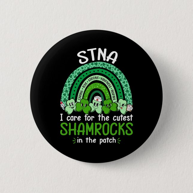 Badge Rond 5 Cm Infirmière aux trèfles les plus mignons St Patrick (Devant)