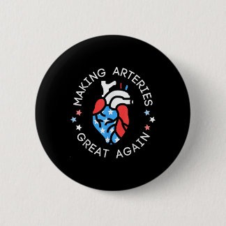 Badge Rond 5 Cm Infirmière cardiaque du 4 juillet rendant les artè