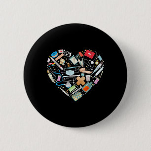 Badge Rond 5 Cm Infirmière cardiaque Médicale certifiée Cma