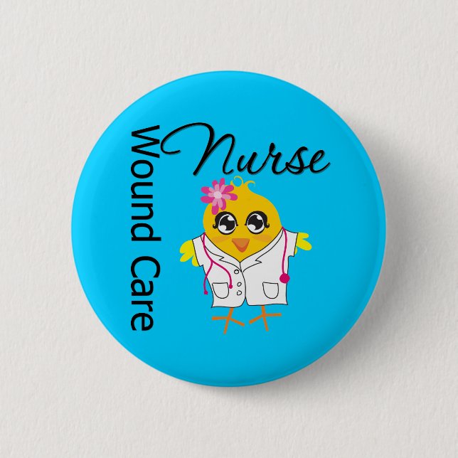 Badge Rond 5 Cm Infirmière Chick v2 Infirmière en soins dentaires (Devant)