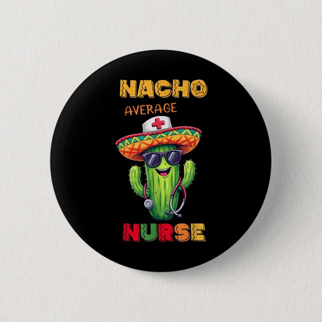 Badge Rond 5 Cm Infirmière Cinco De Mayo Fiesta Infirmière Mexicai (Devant)