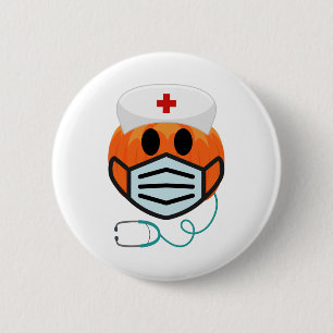 Badge Rond 5 Cm Infirmière citrouille drôle Effrayant Costume d'in