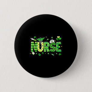 Badge Rond 5 Cm Infirmière Coquette Irlandaise Stéthoscope Scrub S