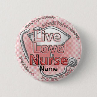 Badge Rond 5 Cm Infirmière d'amour en direct