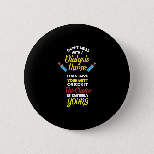 Badge Rond 5 Cm Infirmière de dialyse (Devant)